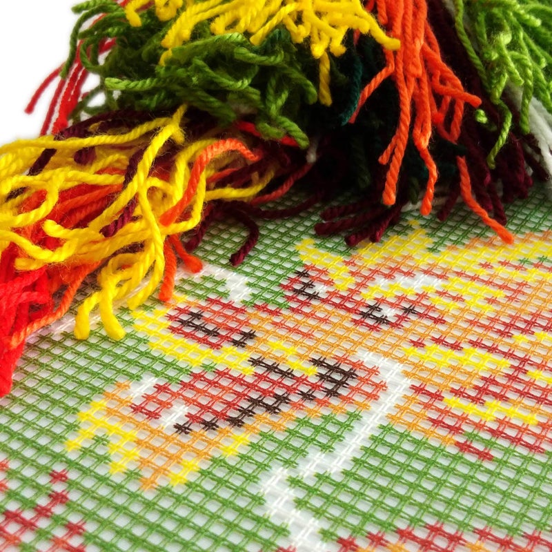 Brvsk Oriental Embroidery Kit for Adults and Beginners â€” Chinese Dragon 16â€³â€‰Ã—â€‰16â€³ with Clear, Precise Printed Design on Cotton Canvas; Includes 2 Needles, Yarn, and Easy-Read Chart - Image 3